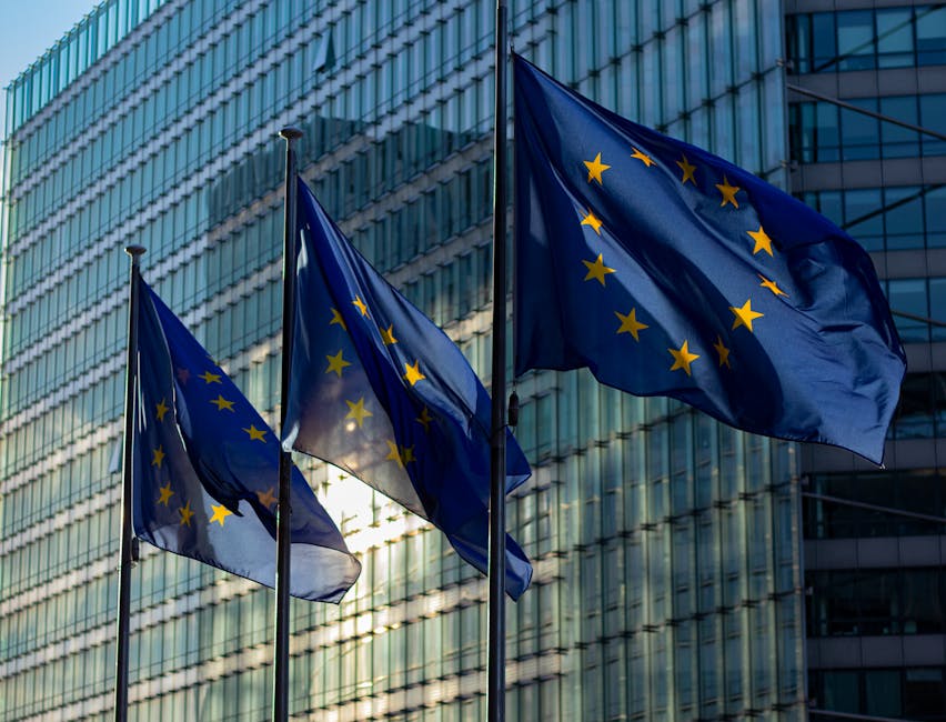 Bandiere UE Commissione europea Bruxelles
